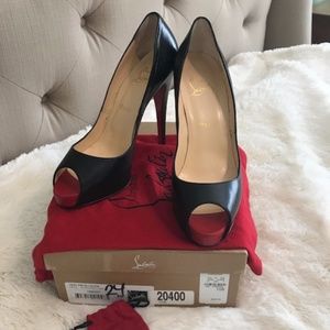 Christian Louboutin Peep Toe Red Platform Size 40